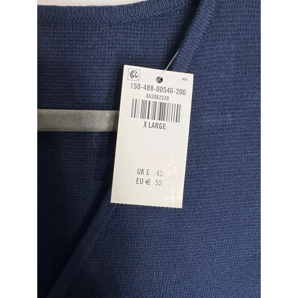 NWT Abercrombie & Fitch LuxeLoft V-Neck Vest Shirt Blue-sz XL